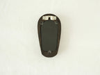 Back view of the black arched frame, featuring an integrated metal wall hanger and three secure swivel tabs.