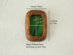 Size chart of the Rounded Rectangle solid wood frame, indicating external dimensions of 14.5x10cm (5.7x3.9in) and inner artwork dimensions of 6x9.5cm (2.4x3.7in).