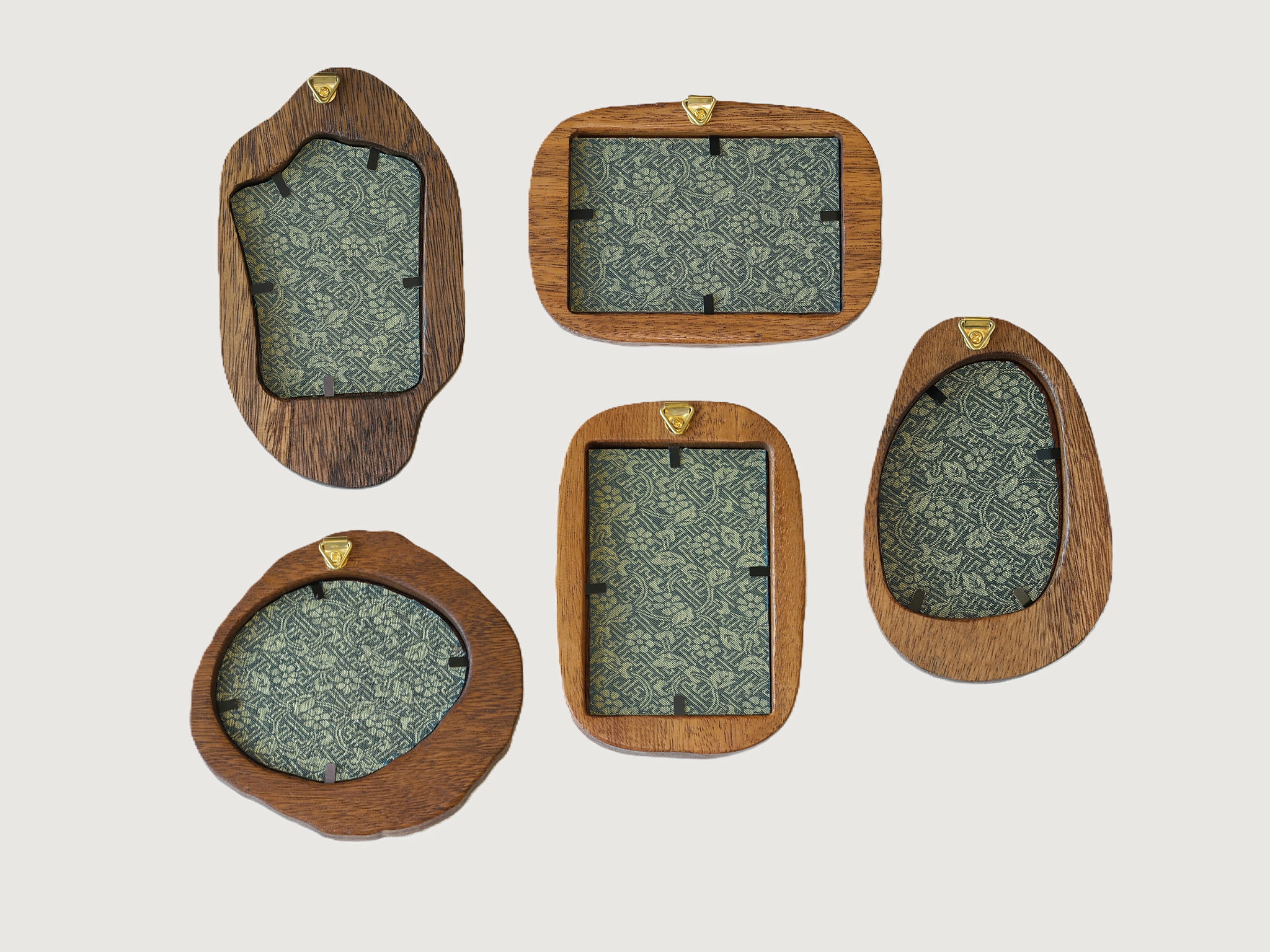 Handmade Solid Walnut Wood Wall Hanging Picture Frame Set with Artwork