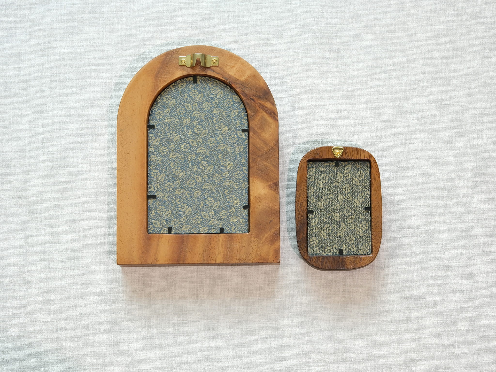 Large and Small Solid Walnut Wood Wall Hanging Picture Frame Set with Artwork