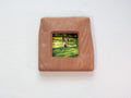 Large handmade solid wood picture frame with green forest artwork, front view.