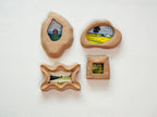 Handmade Solid Sapele Wood Wall Hanging Picture Frame Set with Artwork