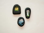 Handmade Solid Black Wood Wall Hanging Picture Frame Set with Artwork