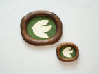 Large and Small Solid Walnut Wood Wall Hanging Picture Frame Set with Dove Artwork