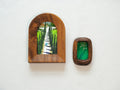 Large and Small Solid Walnut Wood Wall Hanging Picture Frame Set with Artwork