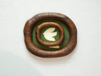 Large and Small Solid Walnut Wood Wall Hanging Picture Frame Set with Dove Artwork