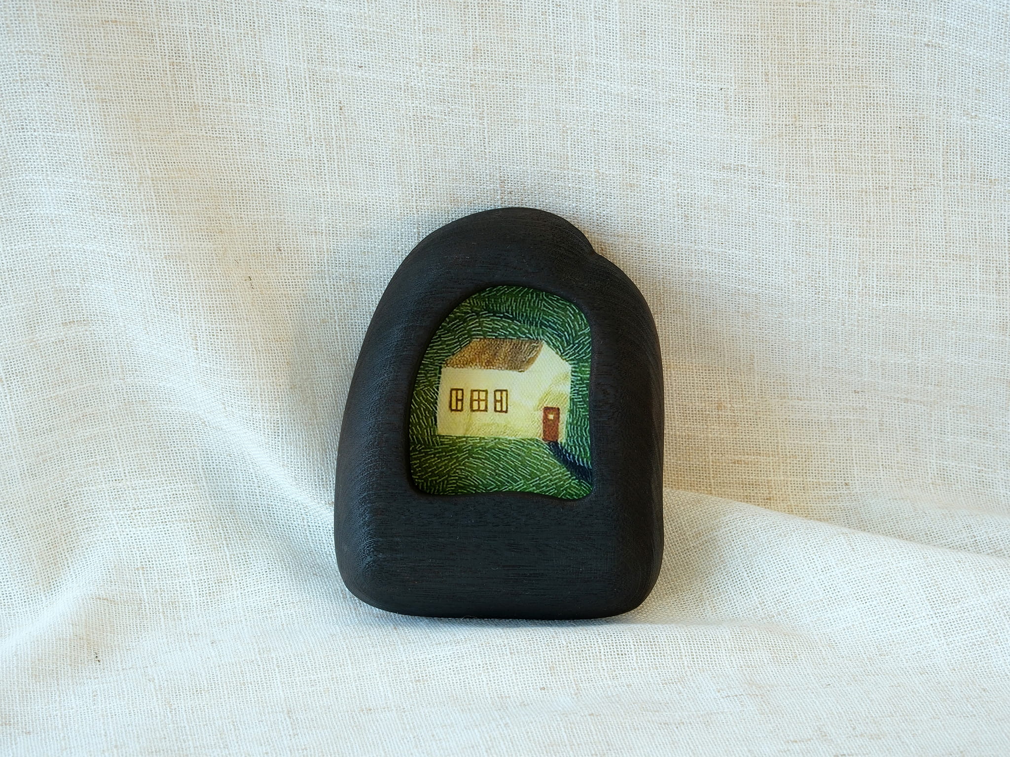 cherry wood wall decor frame small house artwork cozy home decoration display