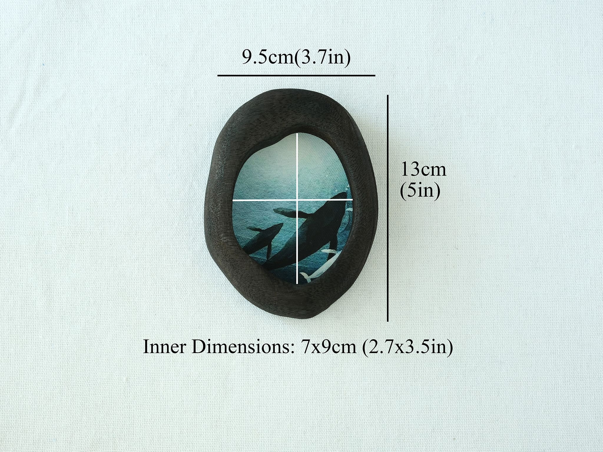 black walnut wood wall art frame dimensions size guide whale artwork decorative frame
