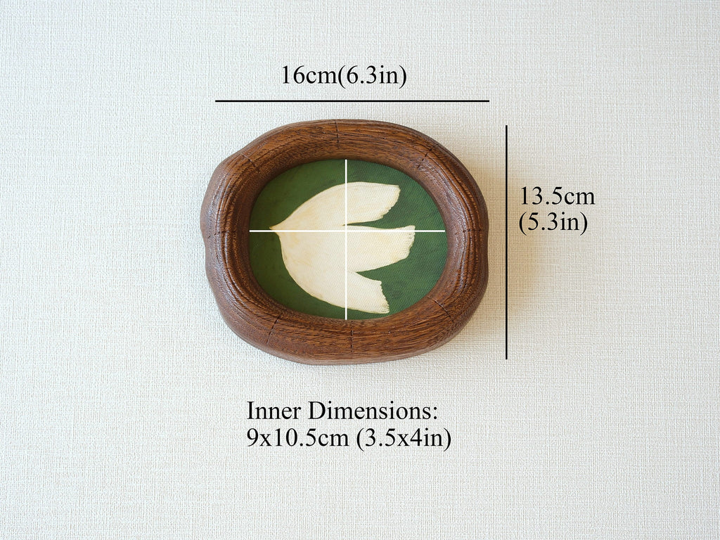 Large and Small Solid Walnut Wood Wall Hanging Picture Frame Set with Dove Artwork