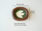 Large and Small Solid Walnut Wood Wall Hanging Picture Frame Set with Dove Artwork