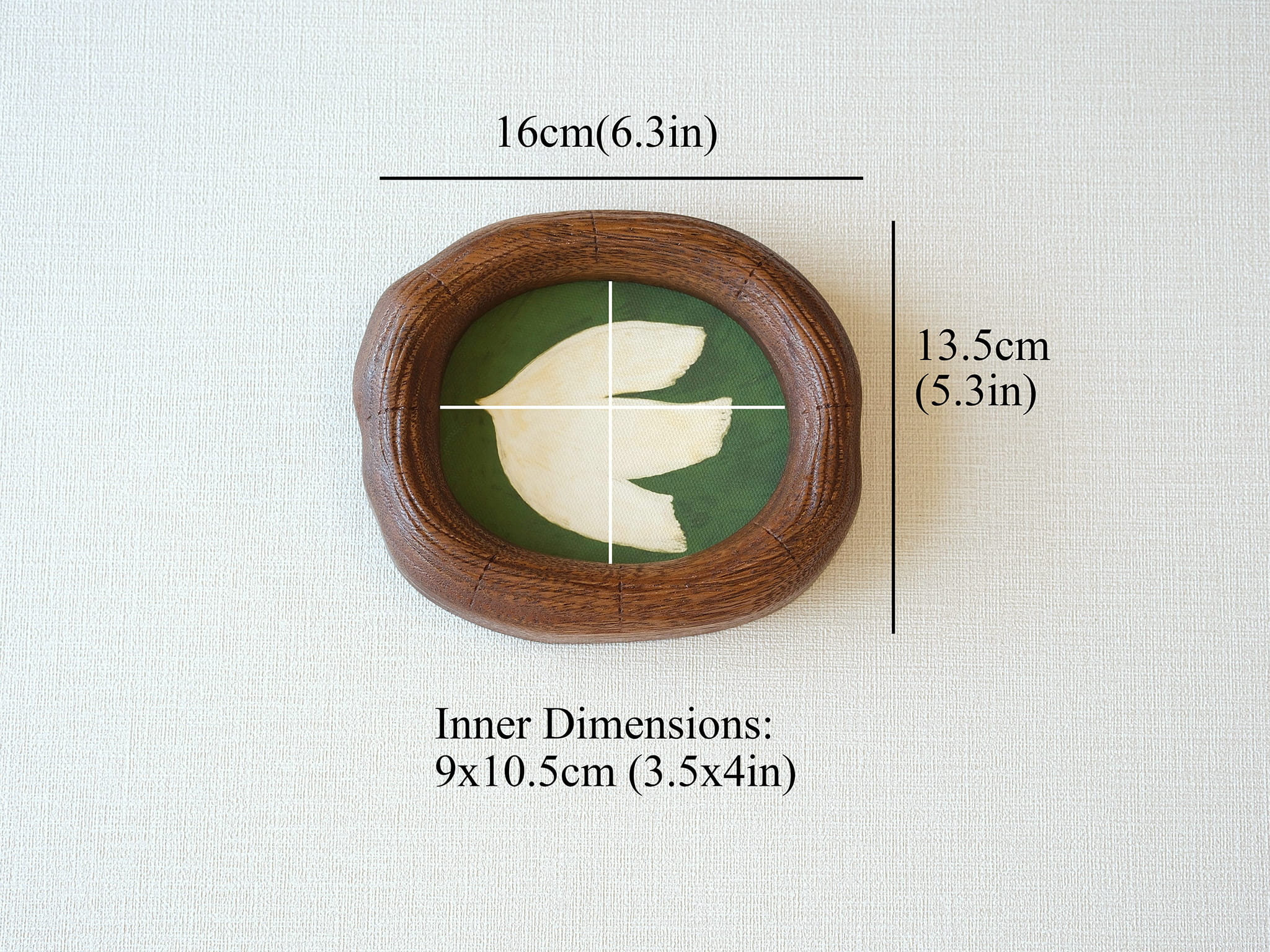 Large and Small Solid Walnut Wood Wall Hanging Picture Frame Set with Dove Artwork
