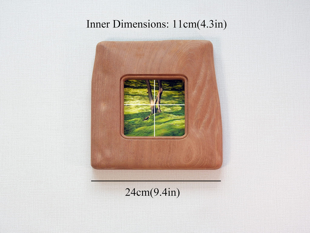 Large and Small Solid Wood Wall Hanging Picture Frame Set with Forest Artwork