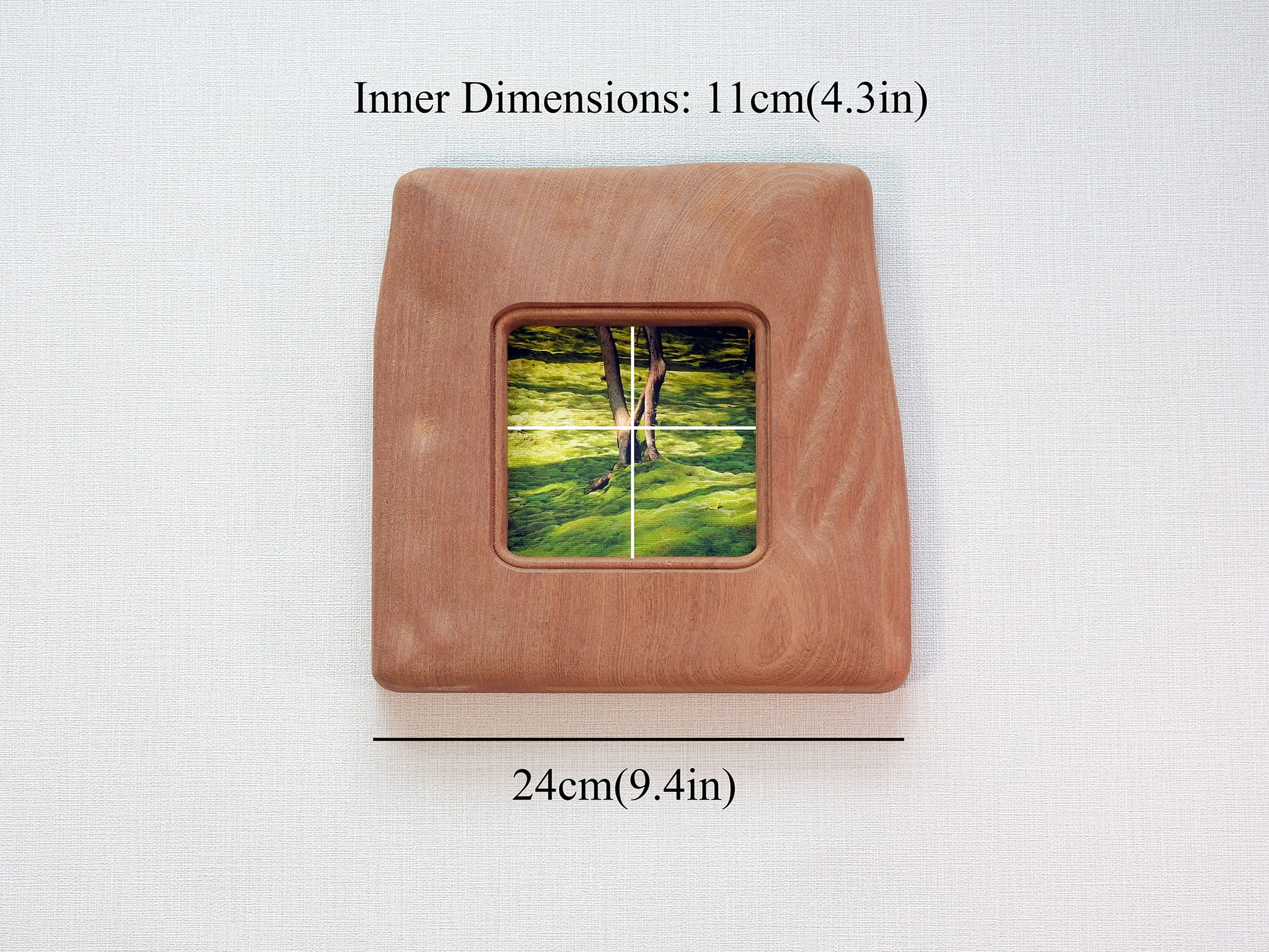 Large and Small Solid Wood Wall Hanging Picture Frame Set with Forest Artwork