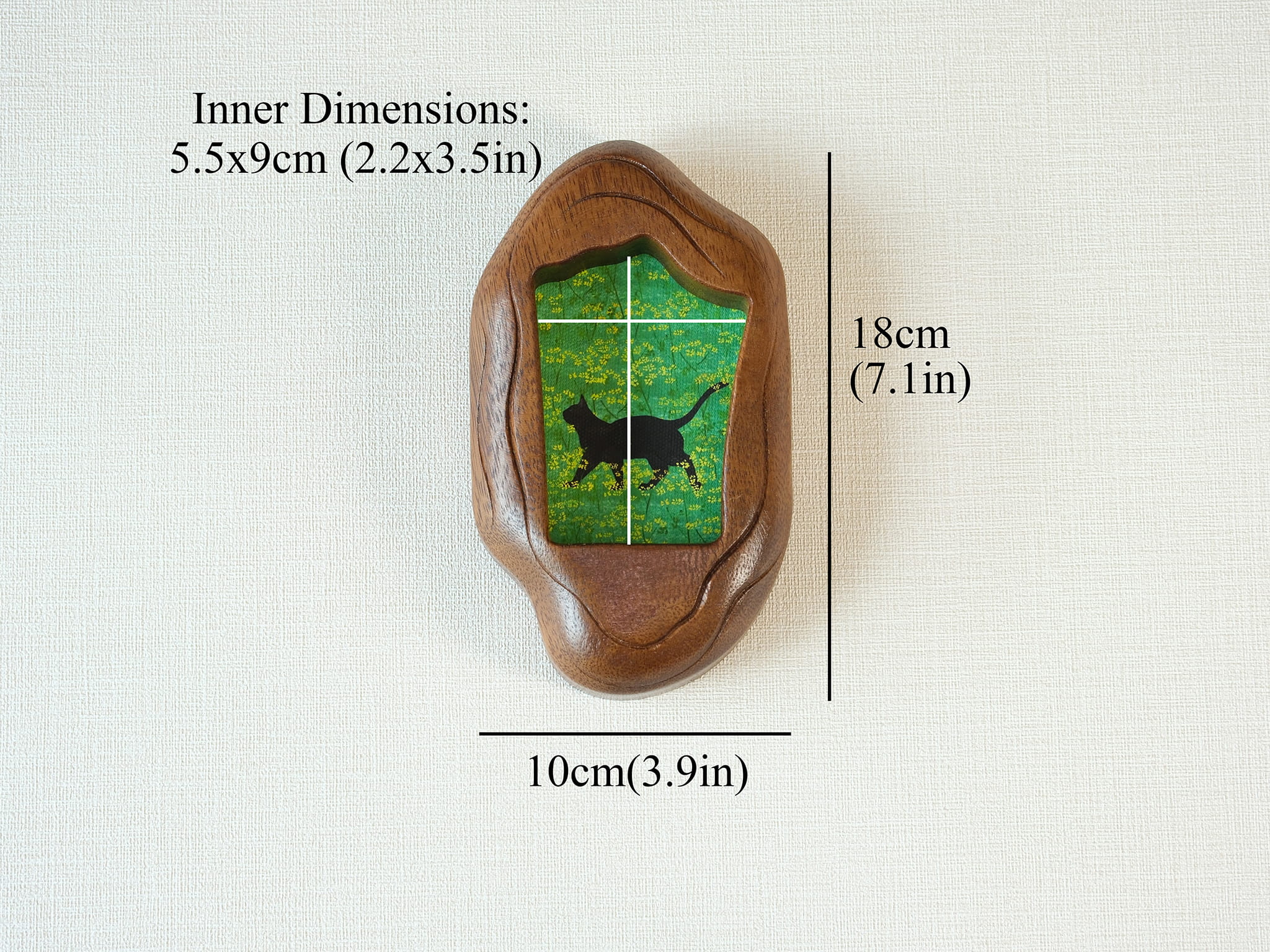 Handmade Solid Walnut Wood Wall Hanging Picture Frame Set with Artwork