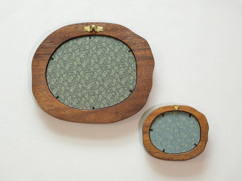 Large and Small Solid Walnut Wood Wall Hanging Picture Frame Set with Dove Artwork