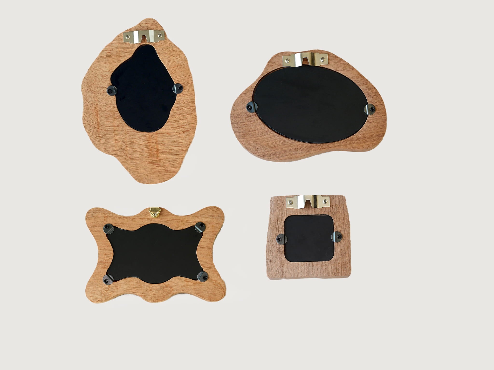 Handmade Solid Sapele Wood Wall Hanging Picture Frame Set with Artwork