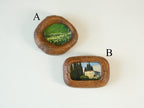 Handcrafted Walnut Solid Wood Wall Hanging Picture Frame Set with Artwork