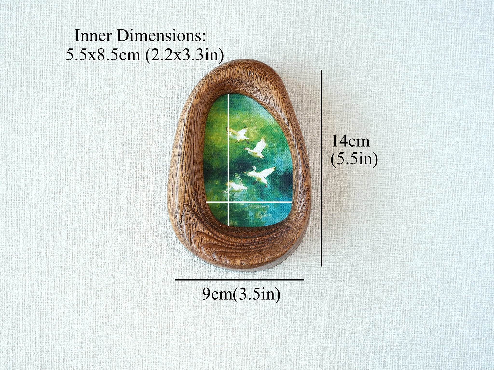 Handmade Solid Walnut Wood Wall Hanging Picture Frame Set with Artwork