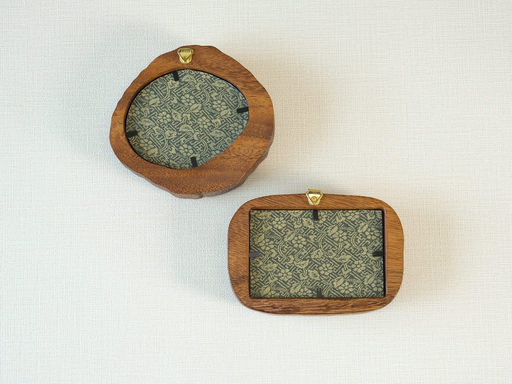 Handcrafted Walnut Solid Wood Wall Hanging Picture Frame Set with Artwork