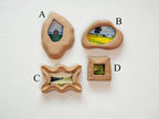 Handmade Solid Sapele Wood Wall Hanging Picture Frame Set with Artwork